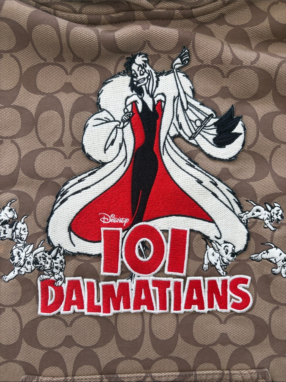 Coach Brown Signature Monogram 101 Dalmatians Graphic Hoodie - Picture 4 of 4